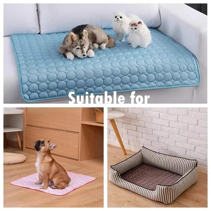 Self Cooling Dog Mat Summer Ice Silk Pet Cold Bed Washable Anti-Scratch Pad for Small Medium Large Dogs And Cats for Sofa Floor