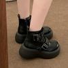 Ankle Boots Women Sneaker Platform Flats Shoes Woman Autumn  Trend New Rock Leather Punk Lace Up Thick Sole Goth Botas Mujer