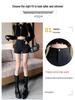 2023 Women's High-Waisted Black Suit Shorts - Sexy Wide-Leg Boot Pants for Autumn/Winter