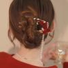 Tassel Rose Hairstick Step Shake U-shape Hairpin Jewelry Flower Hair Clip  Party