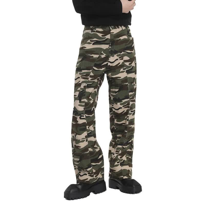 VOGUO RELAY Unisex Camo Workwear Loose Straight Jeans XXL