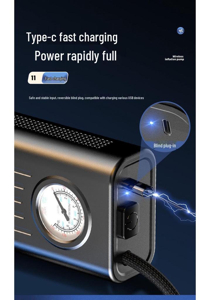 Portable Electric Tire Air Pump for Cars - Handheld, Durable, Compact, Smart Home Compatible