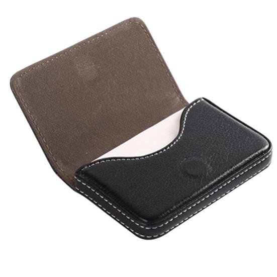 Faux Leather Magnetic Closure Business ID Name Pack Credit Card Holder Pocket Box