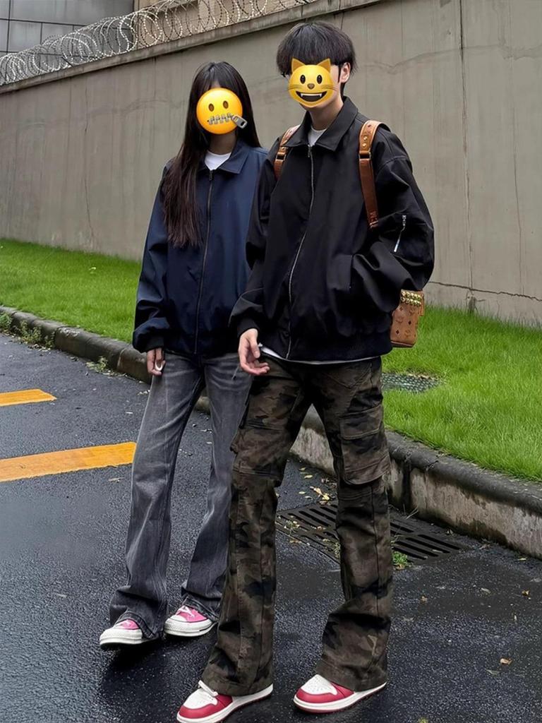 Men's Black MA1 Bomber Jacket - Autumn Streetwear Cool Lapel Short Silhouette Baseball Outerwear.