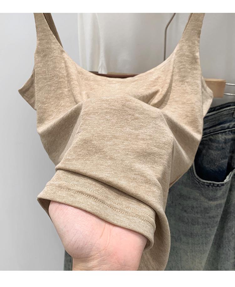 2026 European-Style Backless Camisole Tank with Built-In Bra - Perfect Summer Base Layer for a Niche Look