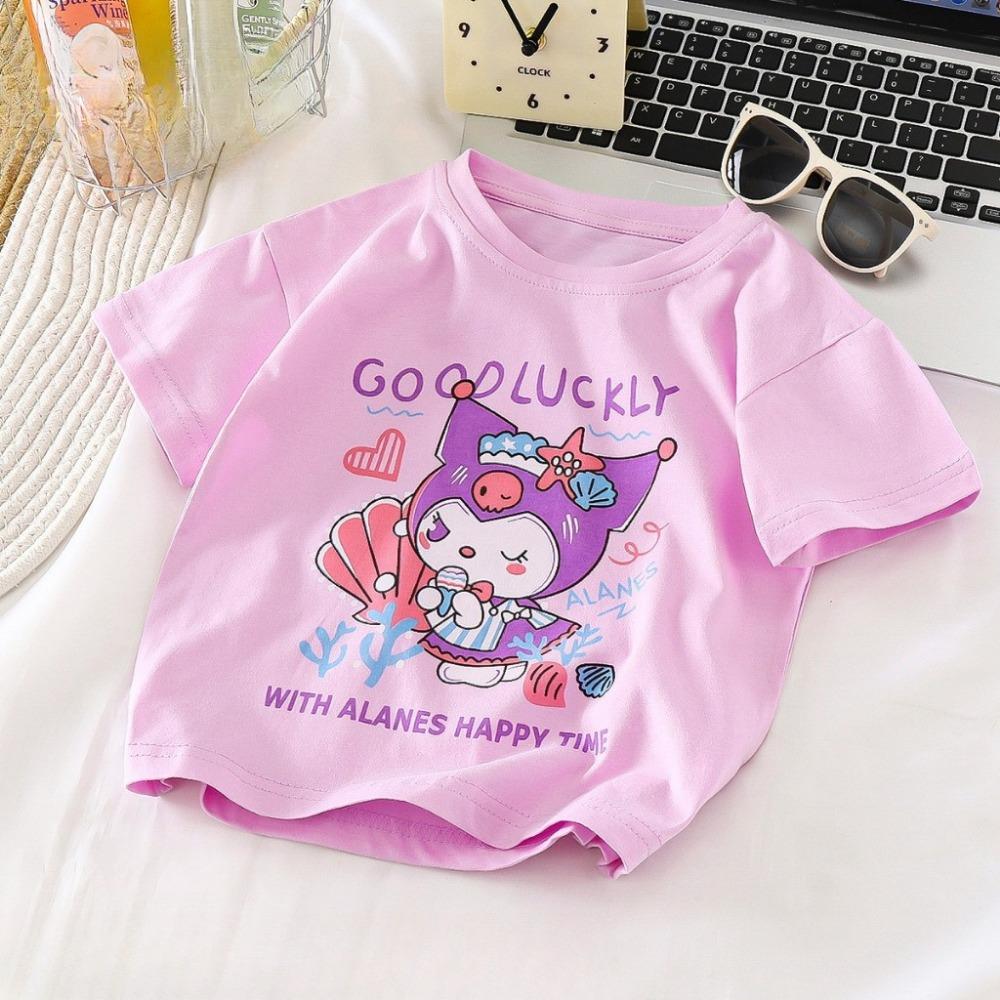 Girl's T-shirt, short sleeved top, animal print casual T-shirt