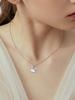 Three Lives Lucky Women's Ginkgo Leaf Pendant Necklace with White Mother-of-Pearl