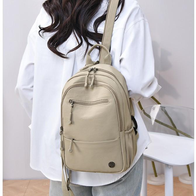 Schoolbag Japan and Korea Lightweight Casual Small Backpack Women's Daily Commuter Solid Color Women's Backpack Fashion Versatile Shoulder Crossbody