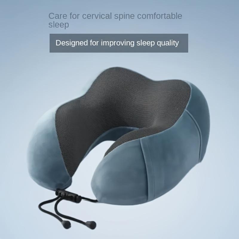 Ergonomic U-Shaped Neck Support Travel Pillow with Cartoon Design - Perfect for Napping on Airplanes and in the Office - Slow Rebound Head Cushion