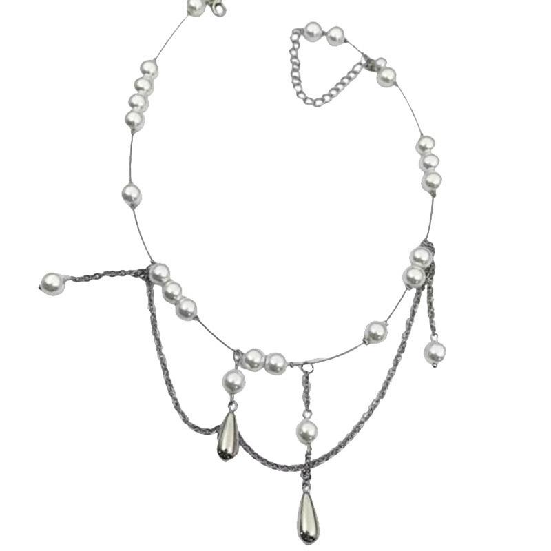 FANTAI Pearl Tassel Necklace: French-Inspired Light Luxury Clavicle Chain