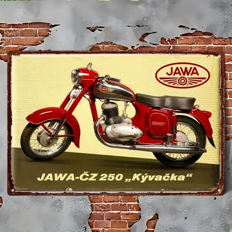 Motorcycle Metal Wall Sign, Garage Bar Decor 20x30cm
