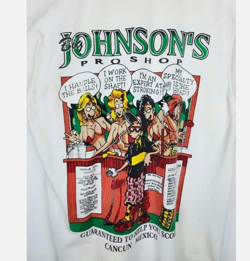 Vintage 90 s BIG JOHNSON Golf Pro Shop short sleeve white color shirt Unisex T-Shirt S