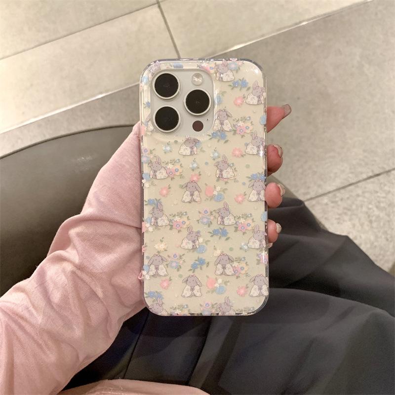 

Glitter Garden Rabbit Chain Case for iPhone 17/16 Pro Max/15/14 iPhone 16