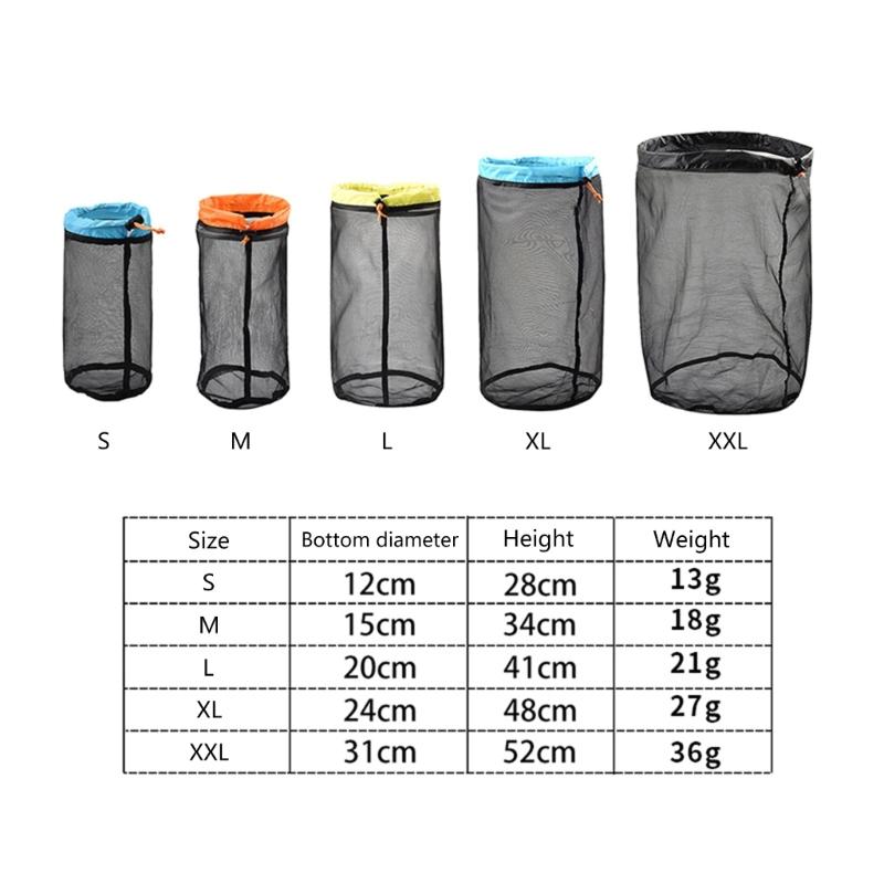 Travel Sports Storage Polyester Mesh Drawstring Bag Laundry Bag Mesh Stuff Sacks