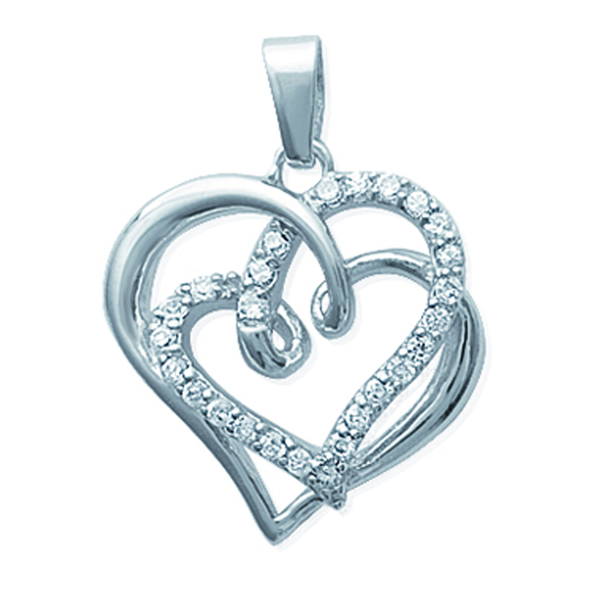 

Les Trésors De Lily [I9075] - Серебряный кулон Любовь серебристо-белый (родированное покрытие) - 28x22 мм