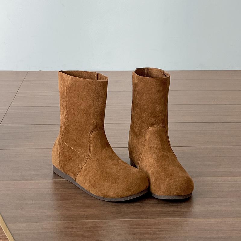 

Fashion Autumn Design Pleated Internal Elevation Women Ankle Boots Round Toe Slip On Roman Ladies Short Booties Zapatos Mujer 35 верблюд