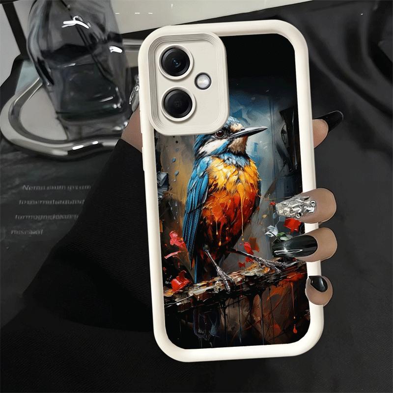 Phone Case for Xiaomi Redmi Note 15 14 13 Pro Plus Bird Oil Painting Style Shell 12S 11 11S 11T 5G 14S Soft Silicone Funda