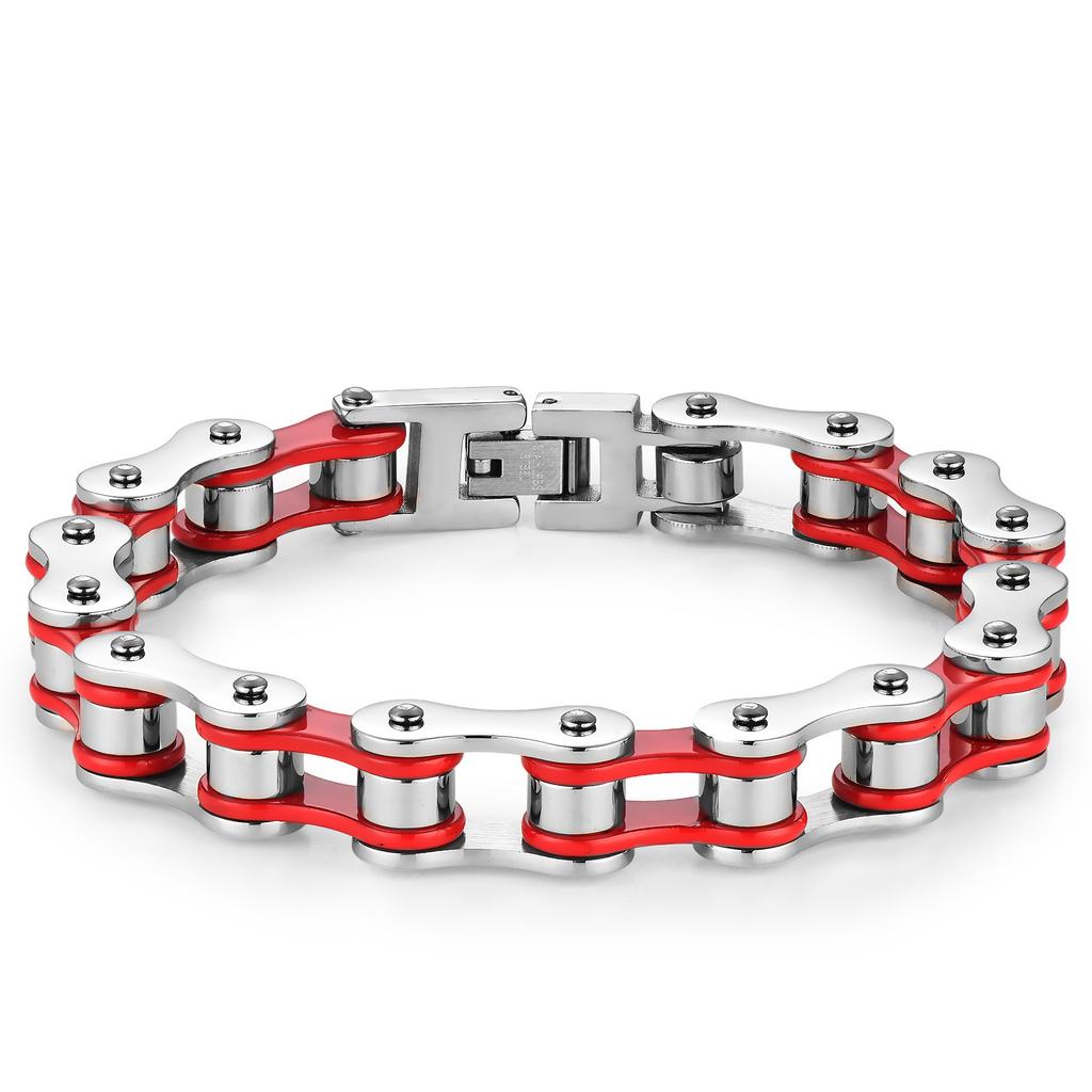 Stainless Steel Waterproof Anti Non Tarnish Personalized Hip Hop Fine Fashion Jewelry Punk Men's Biker Chain Bracelet
