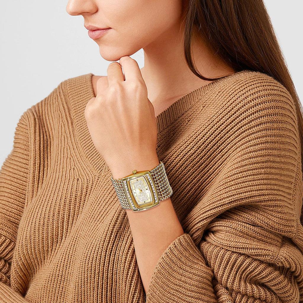 Zlatý korálkový náramek Analogový slitina Quartz Módní zlaté bílé Dámské hodinky Voděodolné, Roztomilé, Stylové, Stojan, Pásek, Hodinky, - Narozeniny, Pro matku