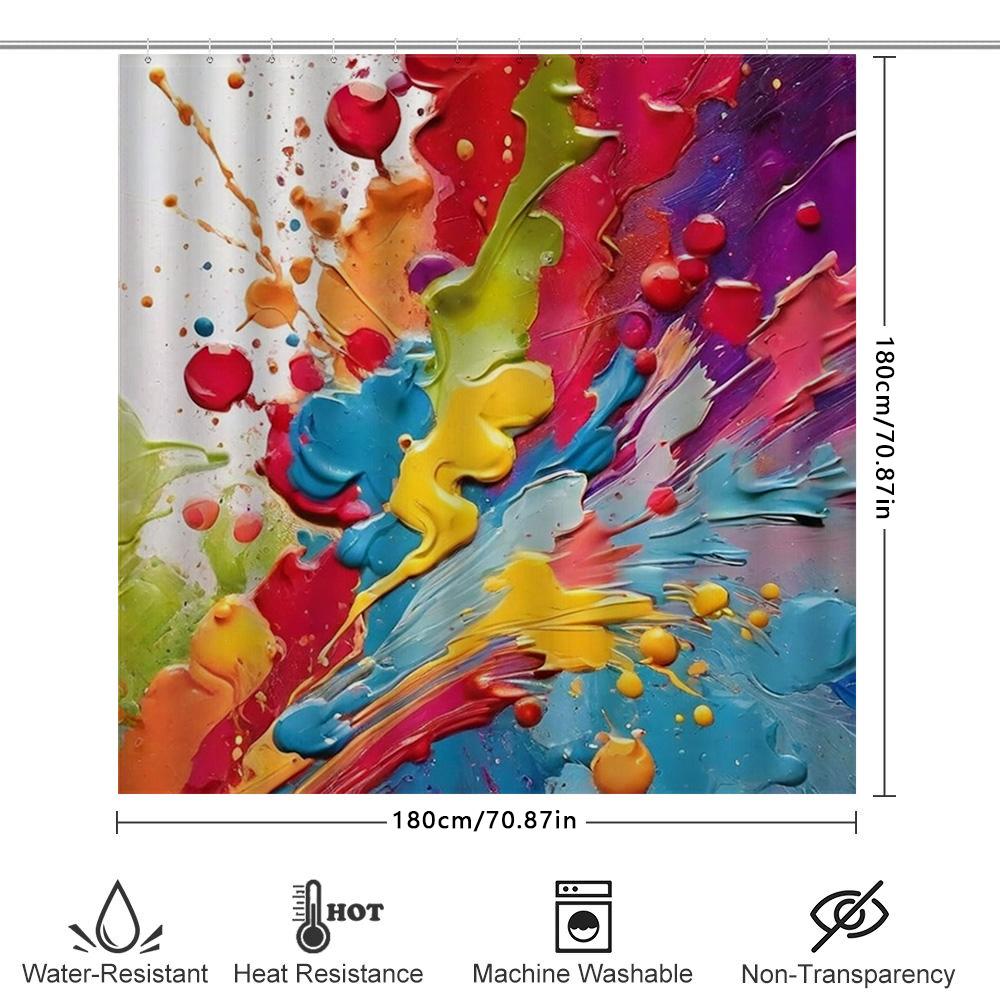 Colorful Shower Curtain Bathroom Decor Art Print Polyester Waterproof Home Decoration Size Customizable