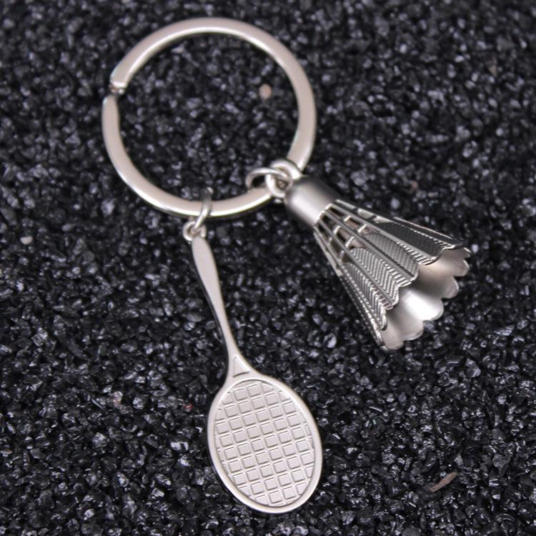 Metal Sports Mini Pendant Keychain: Tennis, Badminton, Ping Pong, Football Gift