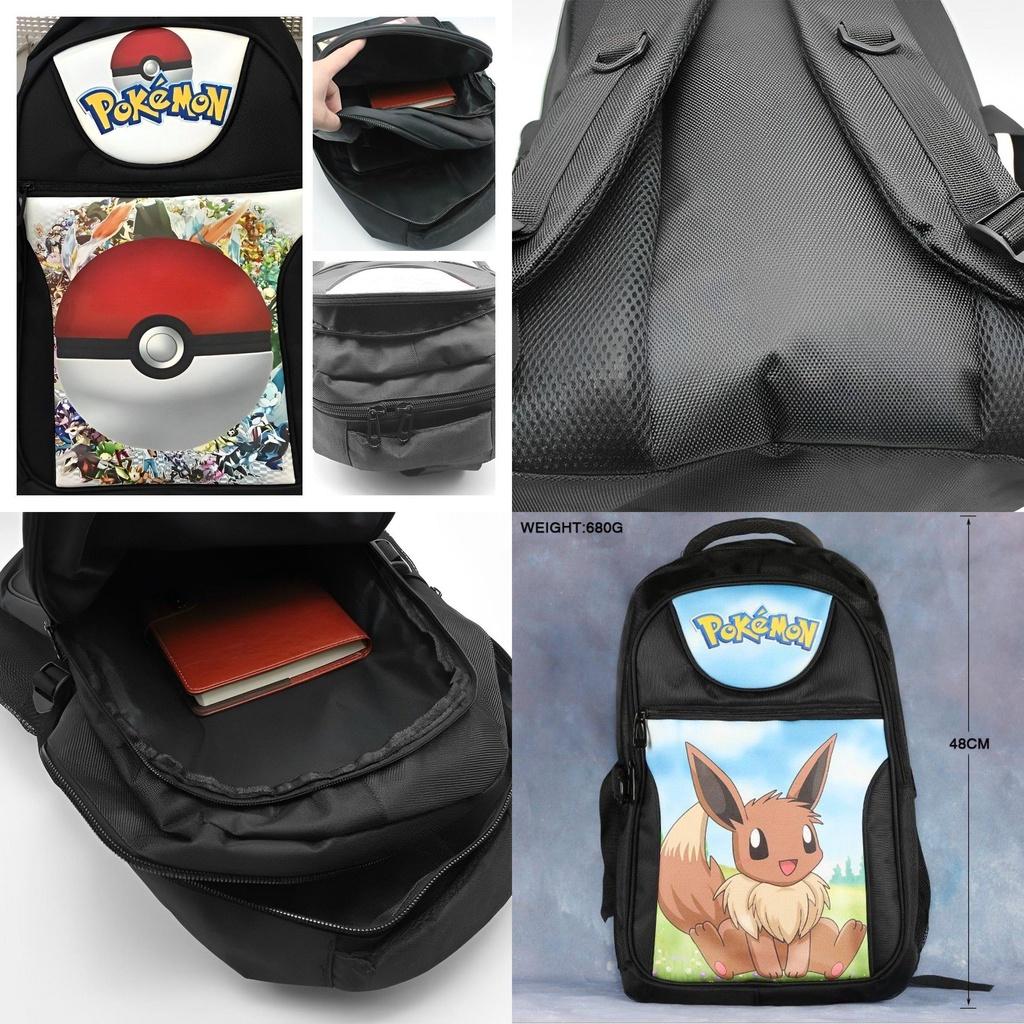 Durable Polyester Pokemon Rucksack 19" Tall Adjustable Shoulder Straps