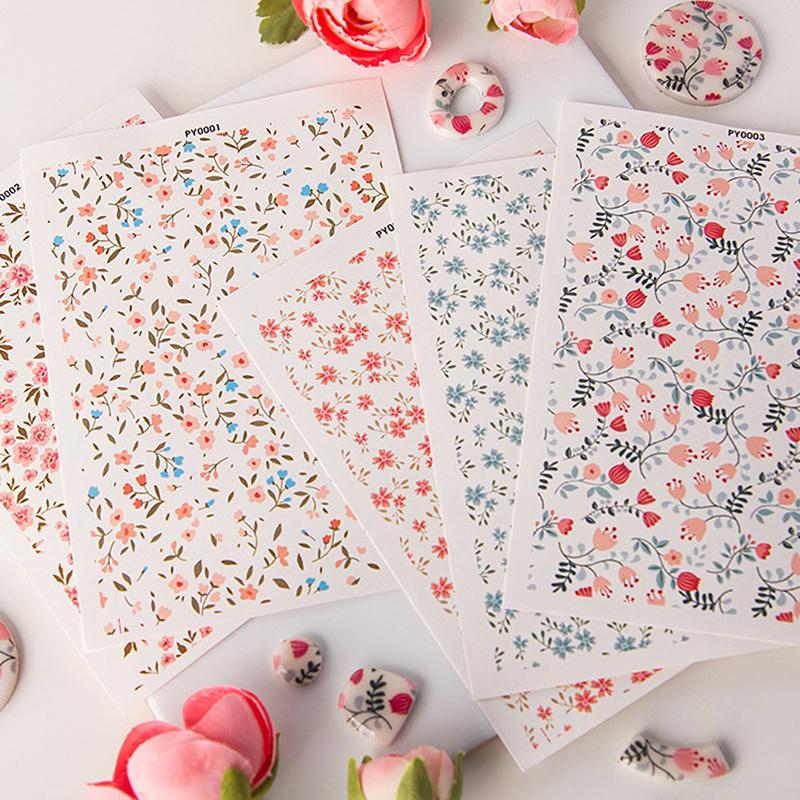 Polymer Clay Watercolor Transfer Paper Engraving Printing Modeling Decorative Paper Soft Pottery Earrings Jewelry Coloring Tools