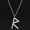Viking Rune Necklace for Women Stainless Steel Norse Runic Pendant Layering Minimalist Jewelry Gift Delicate Feminine