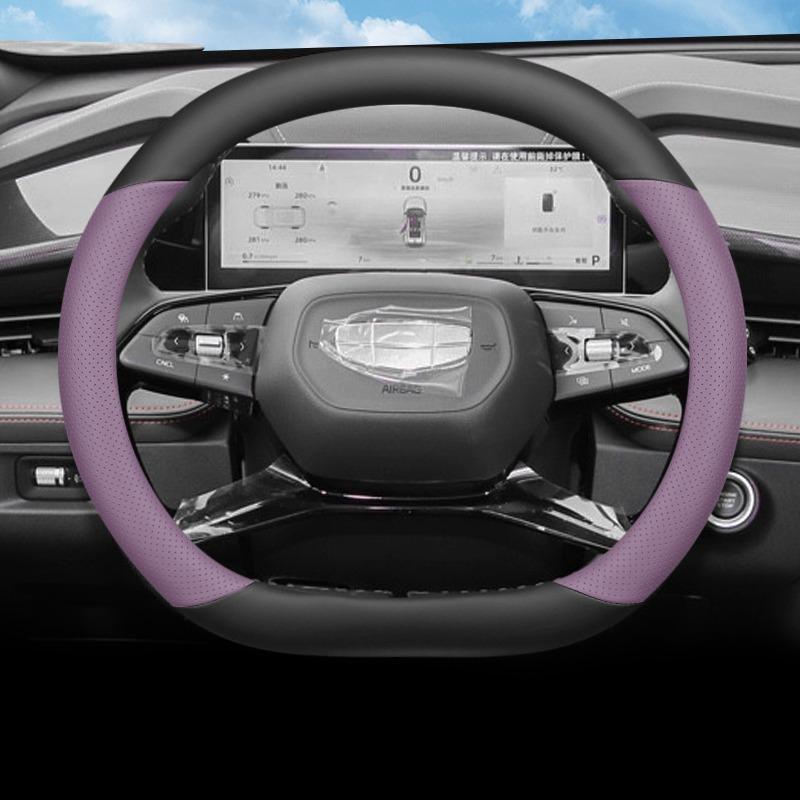 High Leather Braid On Car Auto Steering Wheel Cover Wrap for Geely Boyue Cool Boyue L 2026 2026 2026 2026 Double D Type