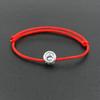 Shiny Round Rhinestones Crystals AAA Zircon Bracelet Red Rope Thread Braided Lucky Bracelets Women Silver Color Pulsears