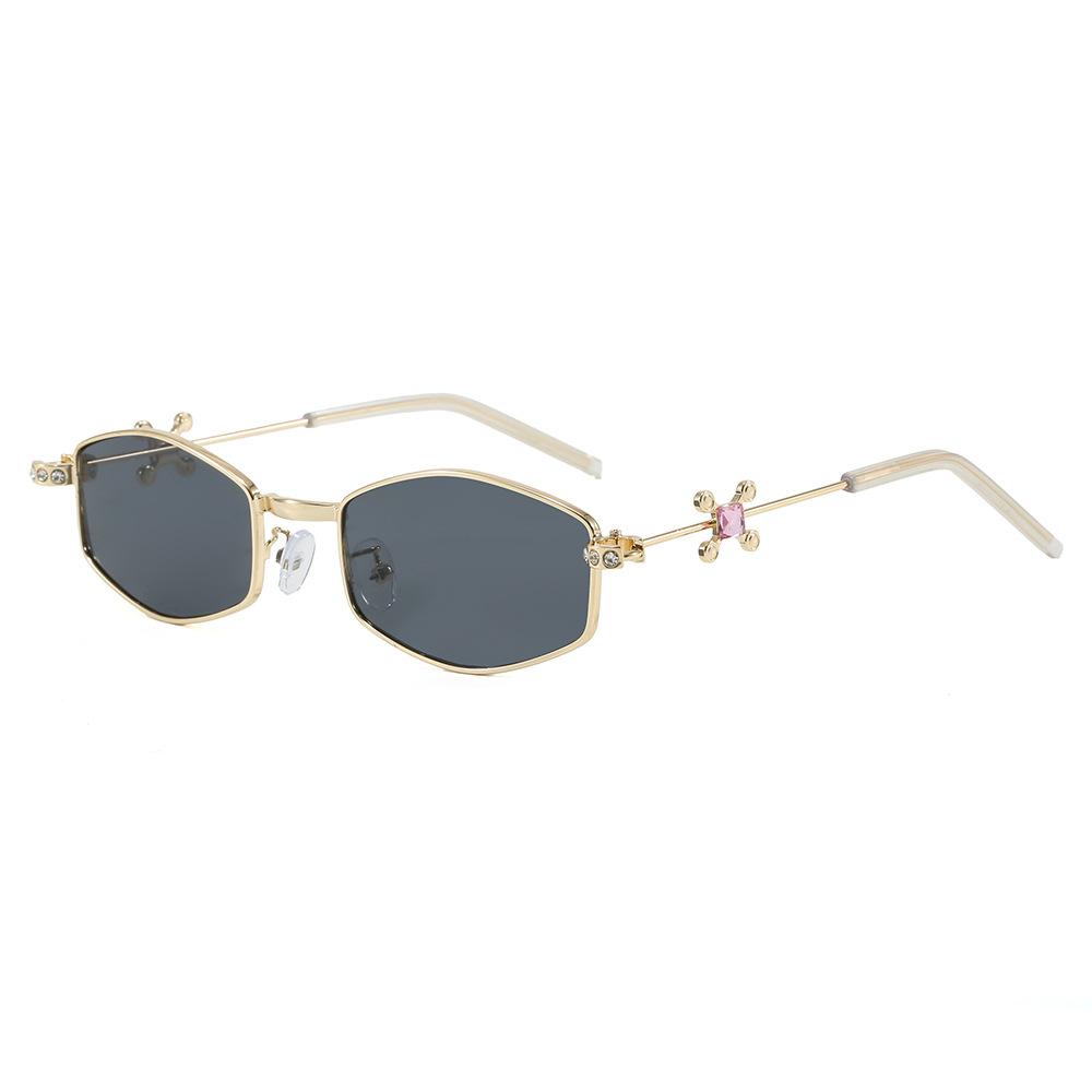 Polygon Shape Women Sunglasses with Rhinestone UV Protection Fashion Sun Glasses for Women Campus Style