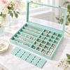 Soft-Lined Jewelry Storage Tray with 48 Sections, Adjustable Dividers, and Clear Cover for Dresser or Drawer Storage