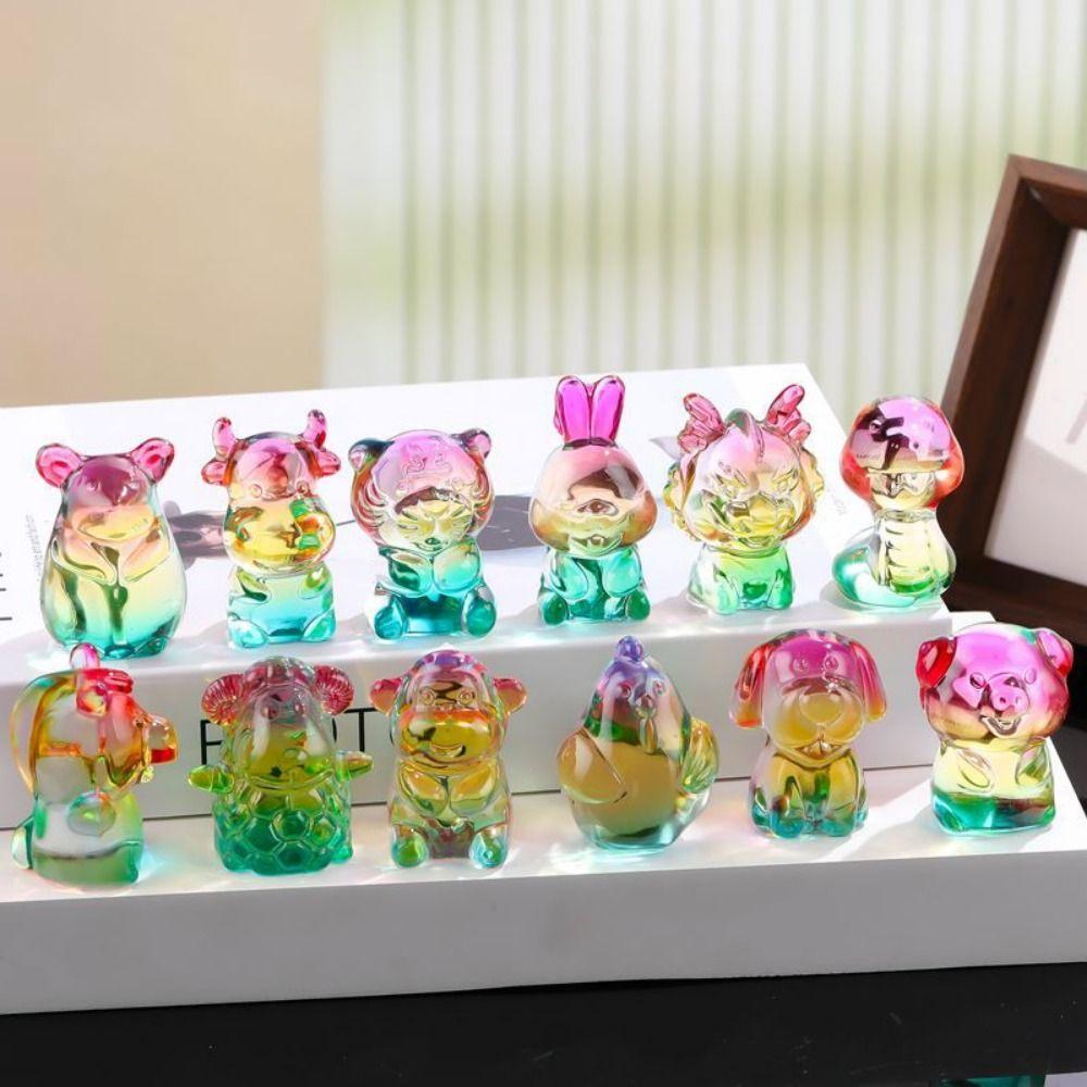 Elegant Citrine Figurine Ornaments Creative Mini Miniature Figure Room Decor