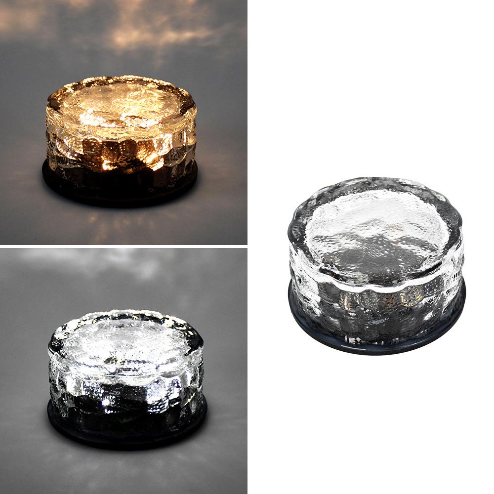 Solar Glass Ice Brick Lamp for Outdoor Walkways and Gardens