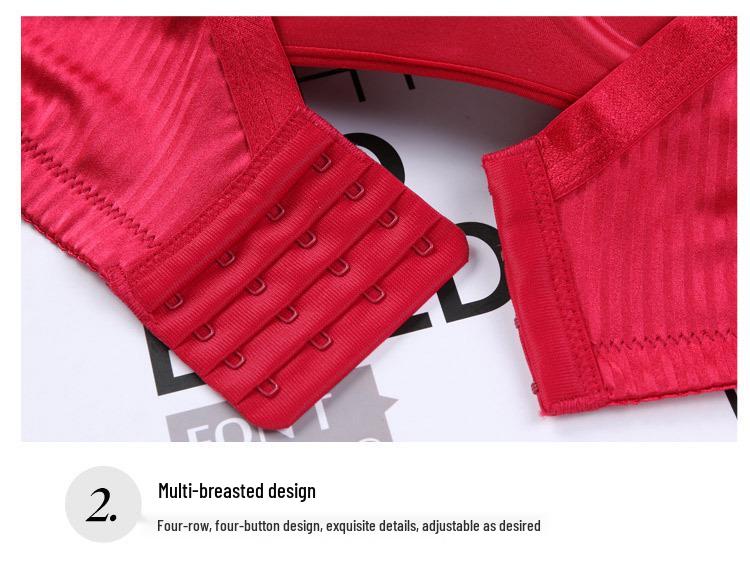 Thickened Seamless 8cm Bust Gathering Bra Set: Adjustable, Wire-free, Side Bust Control