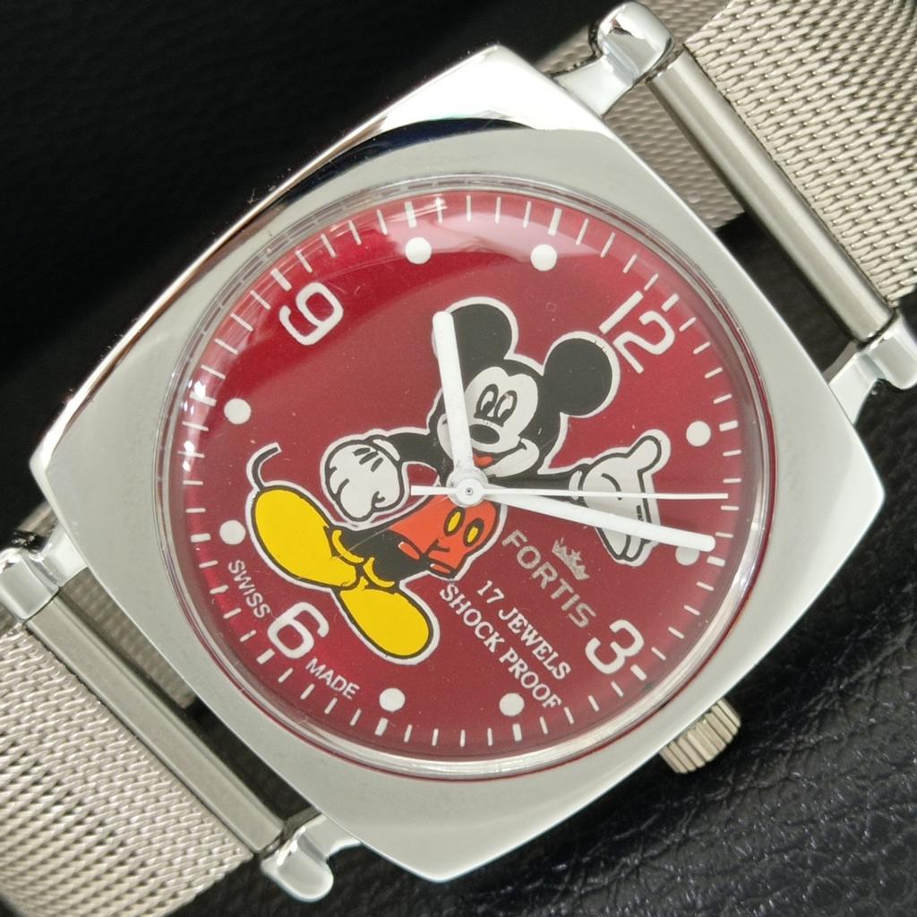 

REFURBISHED VINTAGE HAND-WINDING SWISS MENS RED COLOR DIAL WATCH a707277-1