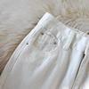 White Women's High-Waisted Wide-Leg Jeans - Trendy, Versatile, Slimming, Loose Fit, Plus Size, Floor-Length Pants for Autumn