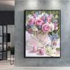 Beliebte 5D DIY Kreuzstich Topfblumen Malerei voller Bohrer Kreuzstich Handwerk Kit Wand Aufkleber Home Decor