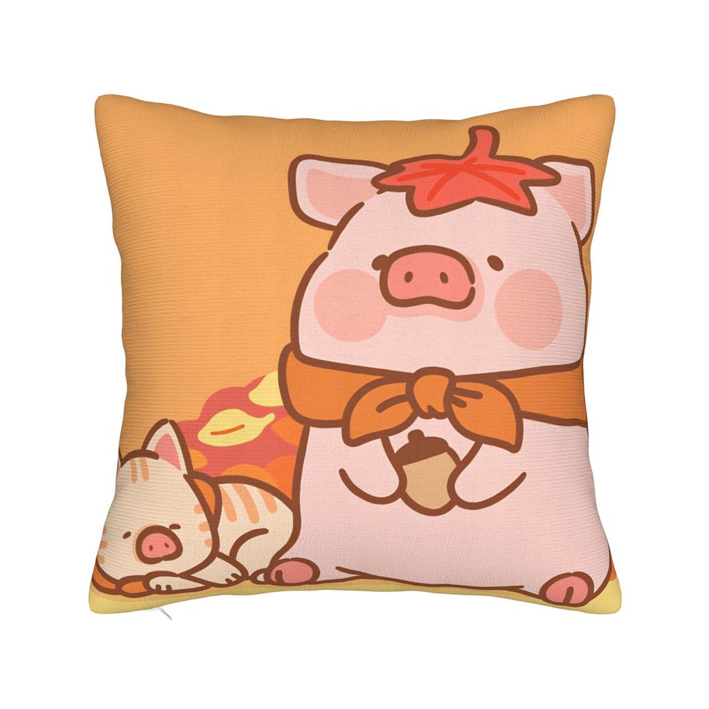 L-Lulu Pig Pillow Cover Kawaii Pillow Case For Office Car Home Decor Print Cushion Cover Gift