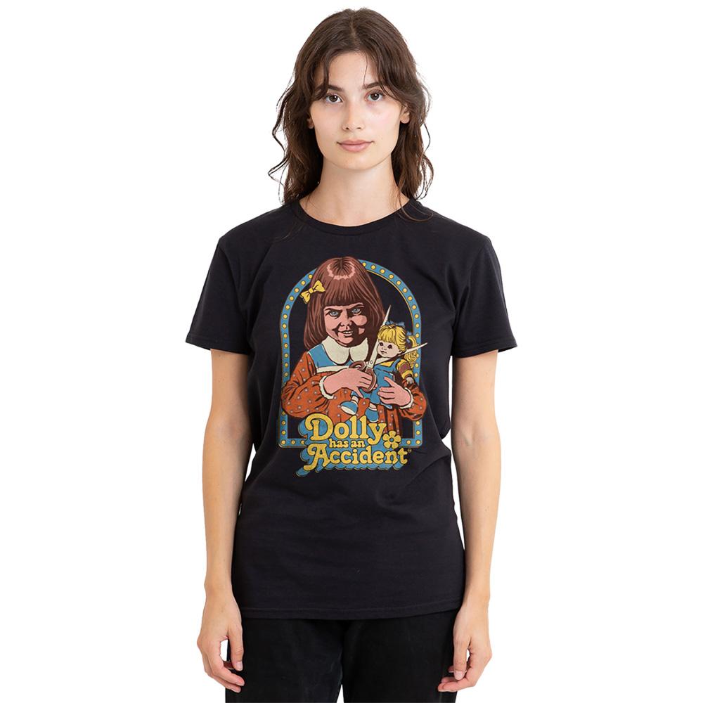 Steven Rhodes Womens/Ladies Dolly Has An Accident T-Shirt