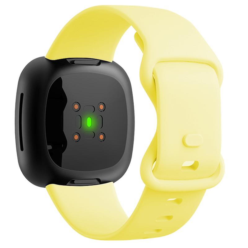 

KALEBOL KLB-HDKGJ-001 For Fitbit Versa 3/4/Sense/Sense 2 Soft Silicone Watch Straps,Size: L Yellow