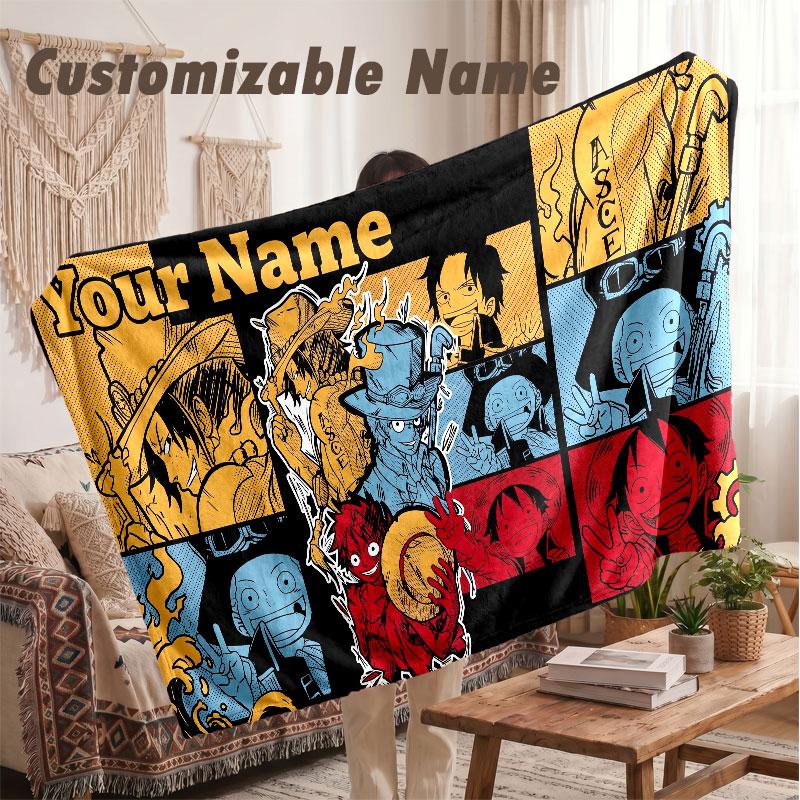 Custom Name Flannel Blanket,One Piece Lightweight Warm Bed Blanket For Couch & Holiday Gift