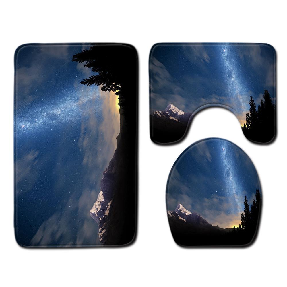 

Star Bathroom Floor Mat Toilet Three-Piece Set 45cmx75cm
