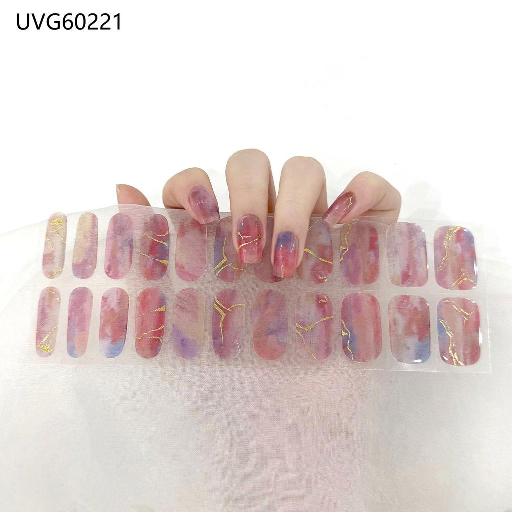 Transparent Nude UV Gel Nail Art Stickers: Semi-Cured, Semi-Baked Manicure Sheets