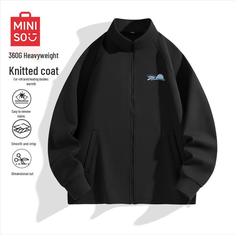 MINISO Men's Stand Collar Zipper Knit Jacket