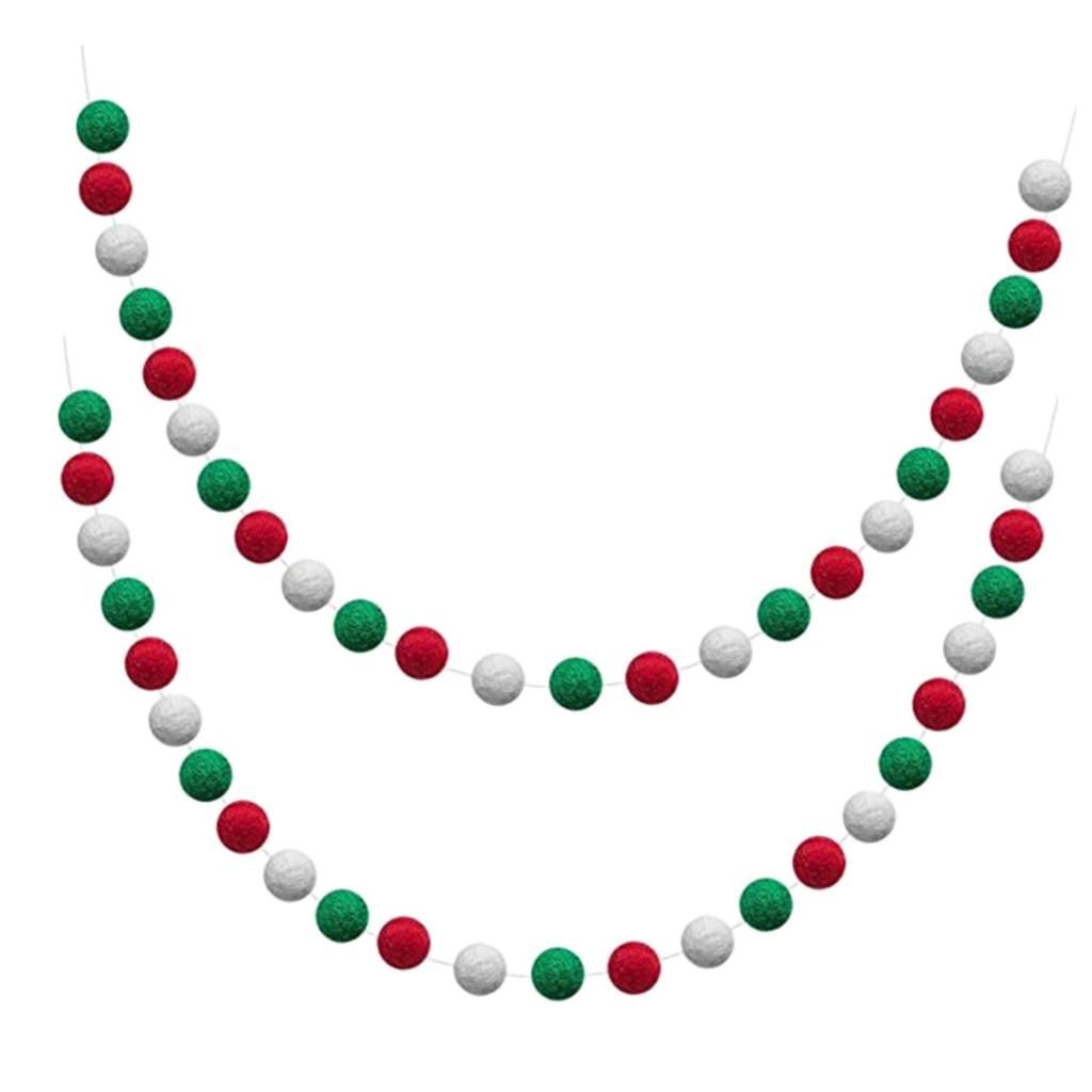 Vlněná plsť Kuličková girlanda Barevné pompony Vlněné korálky Vlněné pompony Girlanda z plstěných kuliček na vánoční stromek pro dětský pokoj Párty Festivaly