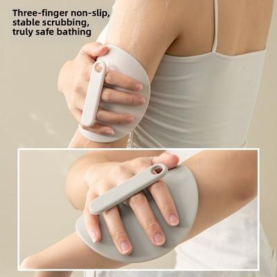 Non-Slip Silicone Bath Scrubber Three-Finger Round Disc Bath Wipe Skin Polishing Powerful Exfoliating Bath Brush Home Use