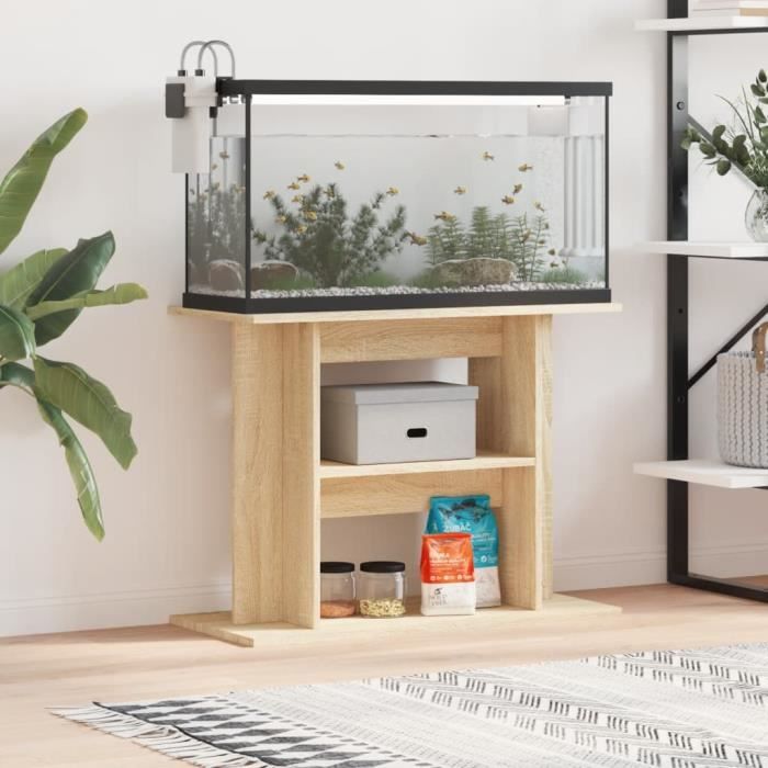 VidaXL Aquarium Stand Sonoma Oak 80x35x60cm Engineered Wood 833578