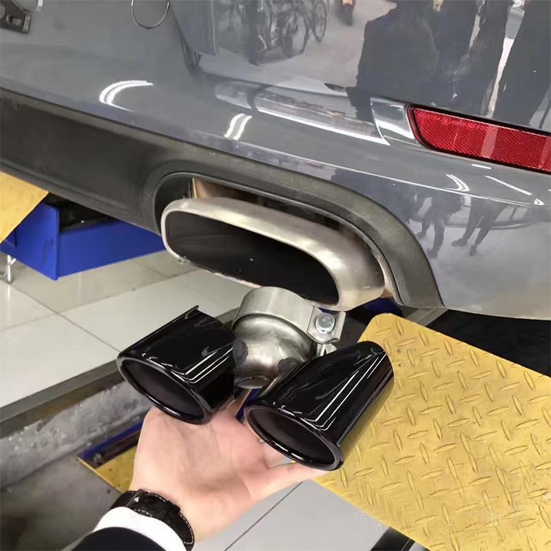 Porsche 911 (2013-2018) Quad Round Exhaust Tips - Black Stainless Steel