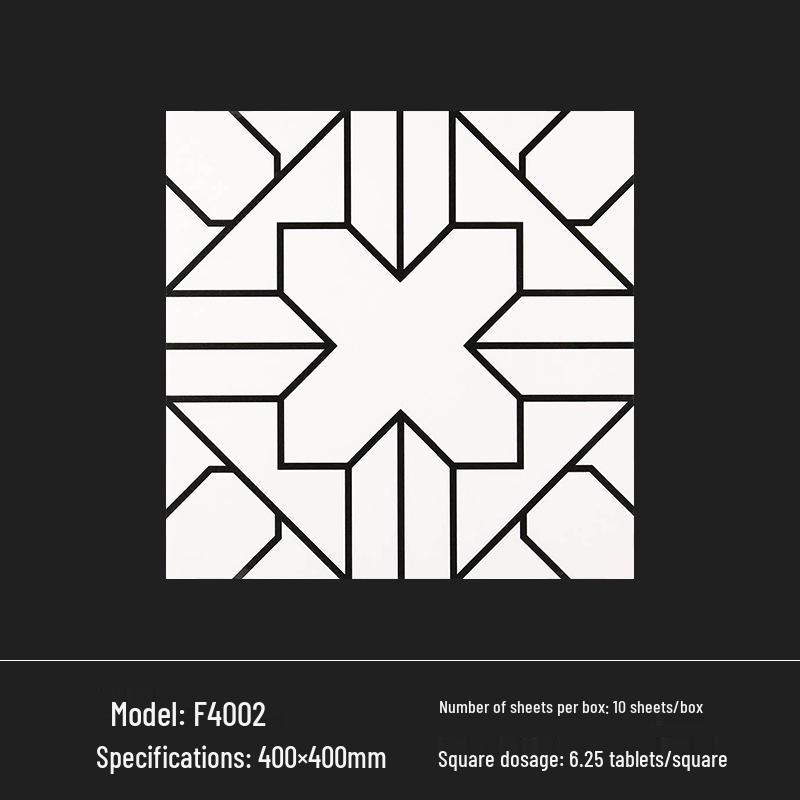 400x400 Zelená francouzská retro dlaždice s malým květinovým vzorem pro kuchyň, koupelnu, balkon a podlahu